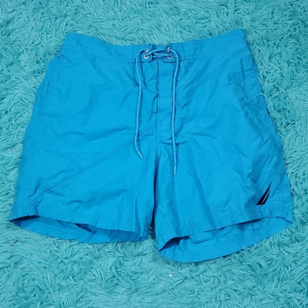 Nautica Blue Lined Swim Trunks